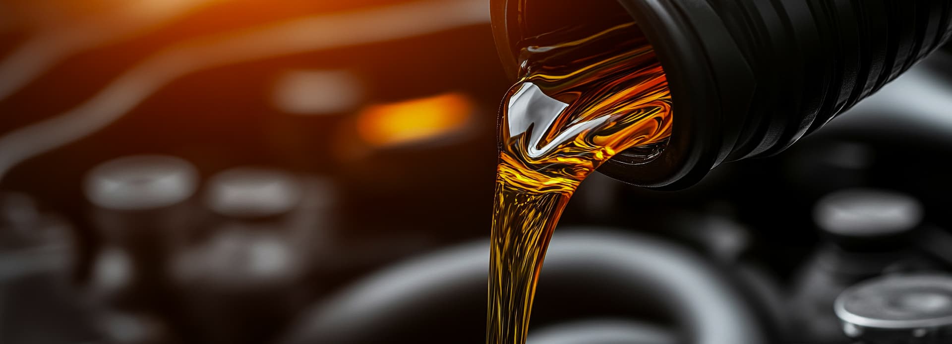 Изображение качественного масла, заливающегося в двигатель автомобиля